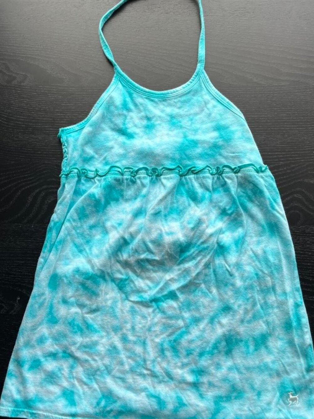 SO Teal Tie-Dye Smocked Halter Top